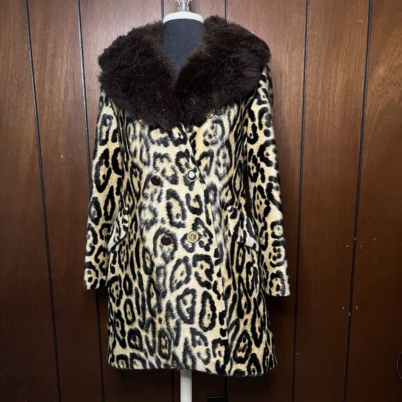 A Robert Meshekoff Animal Print Faux Fur Coat 17in x 32in Beautiful Rare Fancy * - Picture 1 of 13
